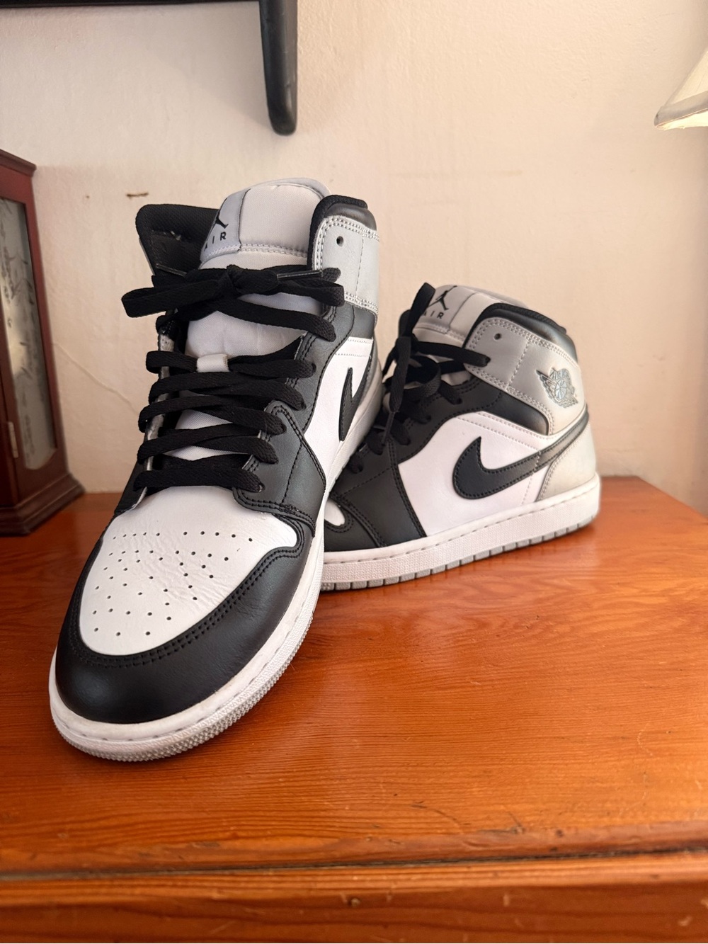Jordan Men’s Mid-Top Sneakers in Black & White